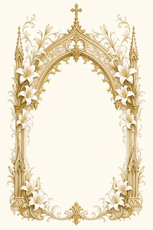 Gothic Gold & Lily · Heritage — Tamil Christian Traditional Wedding invitation card design from Ayozan