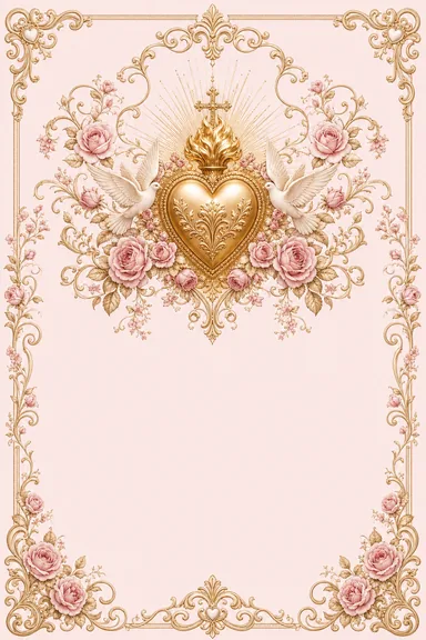 Sacred Heart Florals — Christian Wedding invitation card design