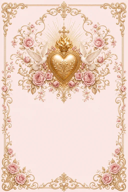 Sacred Heart Florals · Heritage — Tamil Christian Traditional Wedding invitation card design from Ayozan