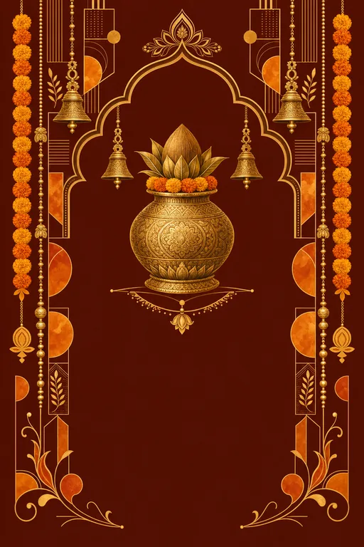 Budithi Brass · Fusion — Telugu Hindu Botanical Wedding invitation card design from Ayozan