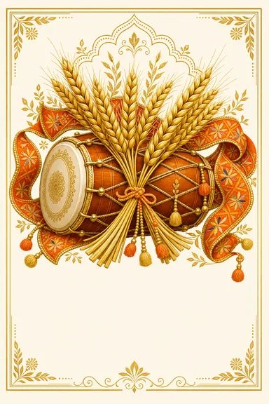 Harvest Dhol — Sikh invitation card design