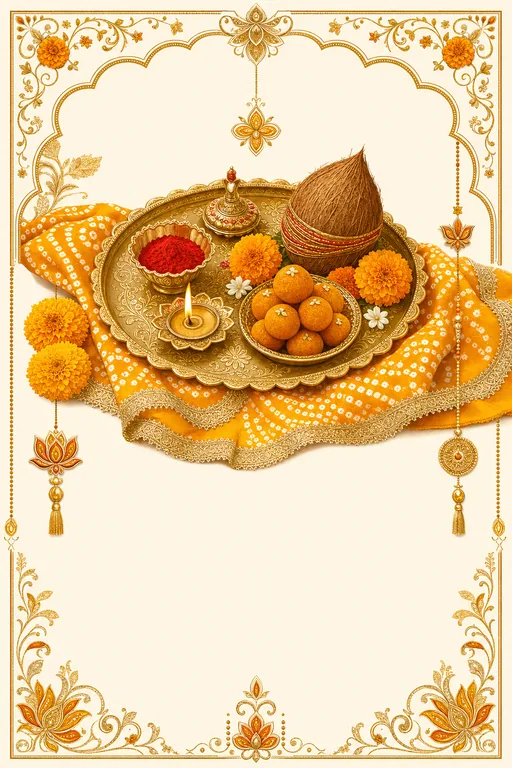 Dooj Tilak · Heritage — Hindu Traditional Bhai Dooj invitation card design from Ayozan