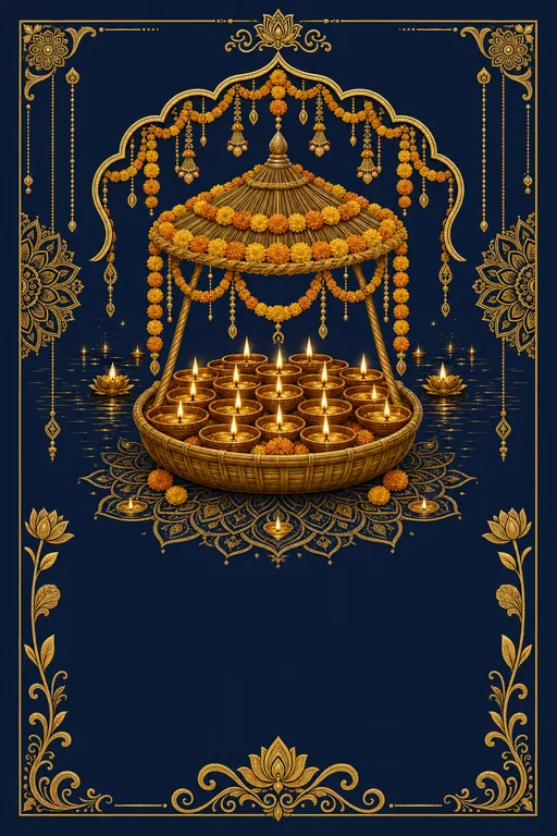 Kosi Lamps · Heritage — Hindu Traditional Chhath Puja invitation card design from Ayozan