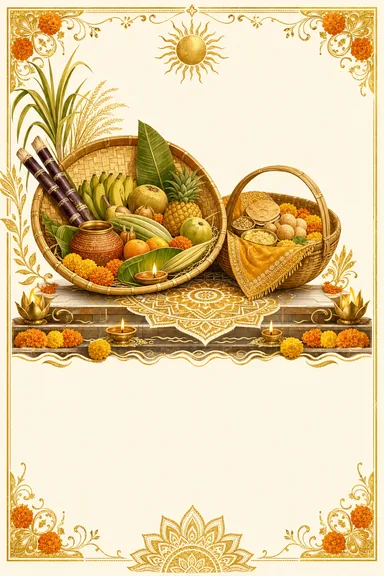 Soop & Daura — Chhath Puja greeting card design
