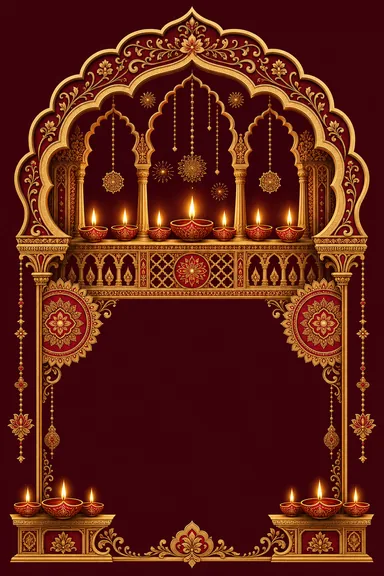 Jharokha Diyas — Diwali greeting card design