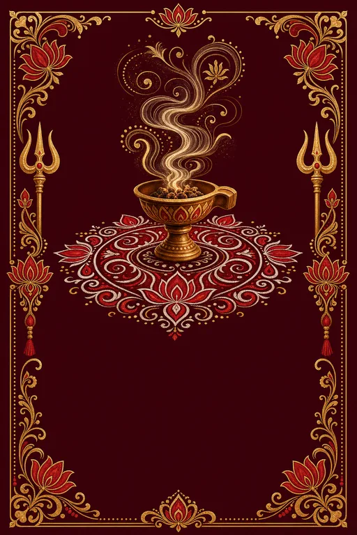 Dhunuchi Glow · Heritage — Bengali Hindu Traditional Durga Puja invitation card design from Ayozan