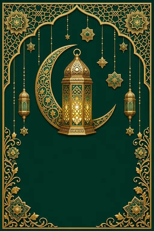 Crescent & Fanous · Heritage — Muslim Traditional Eid invitation card design from Ayozan