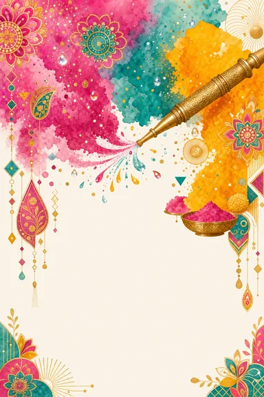 Gulal Skies — Holi greeting card design