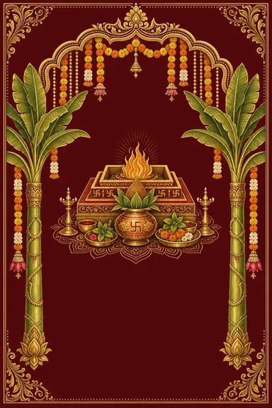 Satyanarayan Katha — Housewarming invitation card design