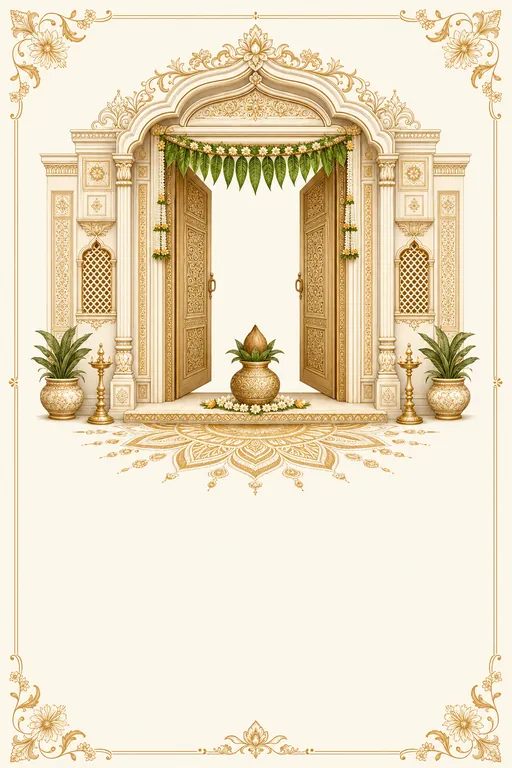 Toran Threshold · Heritage — Hindu Traditional Housewarming invitation card design from Ayozan