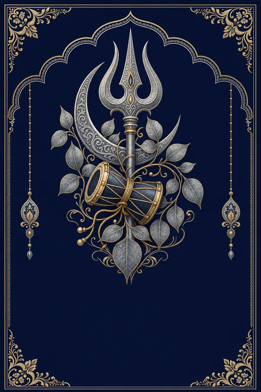Bilva & Damru · Heritage — Hindu Traditional Mahashivratri invitation card design from Ayozan