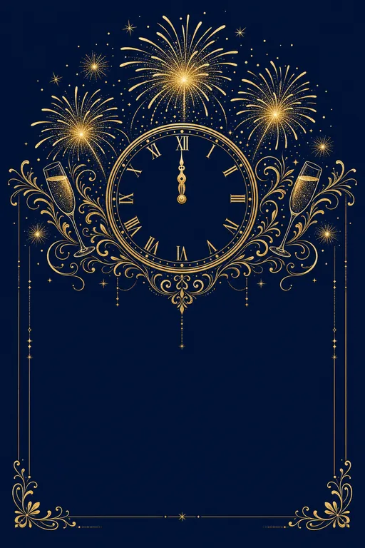 Midnight Burst · Modern — Modern New Year invitation card design from Ayozan