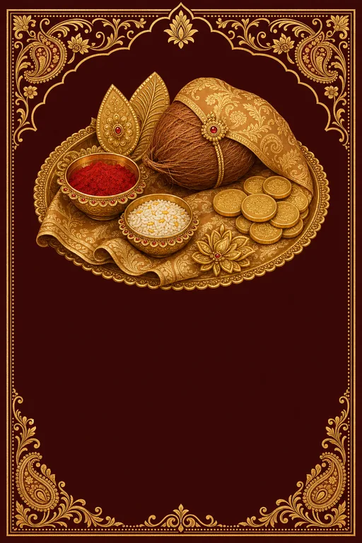 Shagun Thal · Heritage — North Indian Hindu Traditional Tilak Ceremony invitation card design from Ayozan