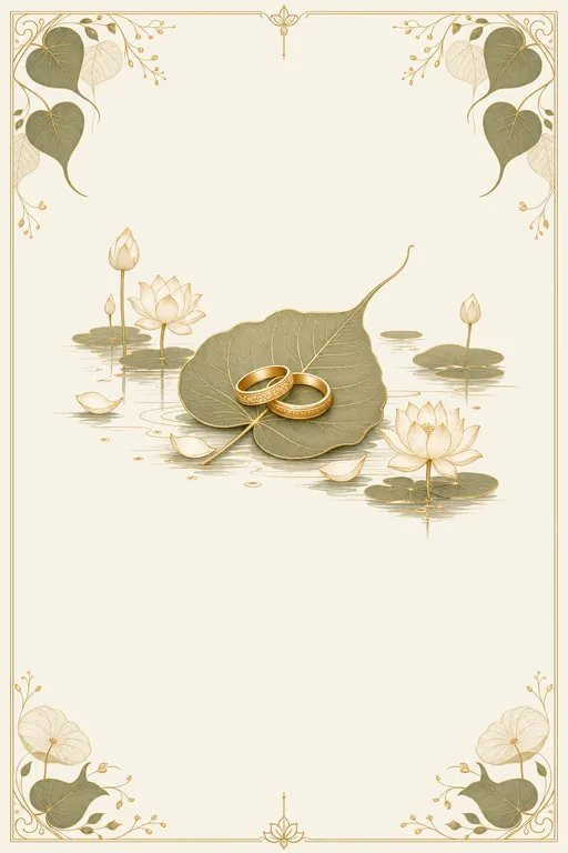 Bodhi Vows · Modern — Buddhist Modern Wedding invitation card design from Ayozan