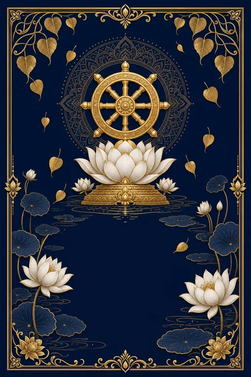 Dhamma Lotus · Heritage — Buddhist Traditional Wedding invitation card design from Ayozan