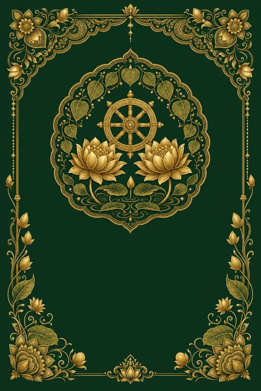 Twin Lotus Mandala · Heritage — Buddhist Traditional Wedding invitation card design from Ayozan