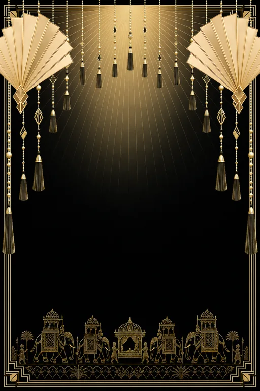 Art Deco Baraat — Living Invitation — Modern Wedding invitation card design from Ayozan