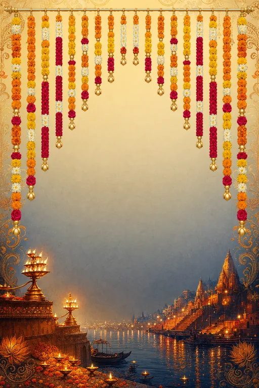 Banaras Ghat Evening — Living Invitation — invitation page