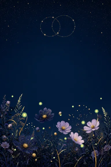 Celestial Night Garden — Living Invitation — Wedding card design