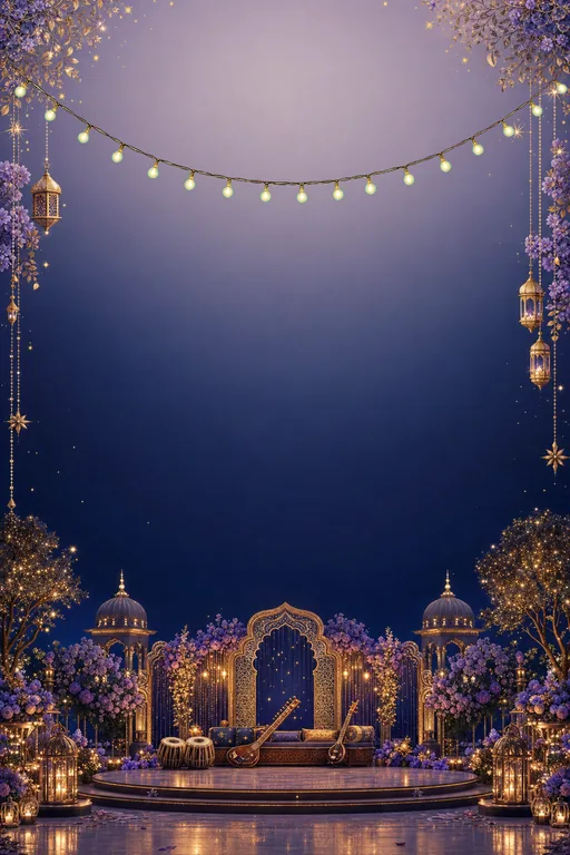 Celestial Sangeet — Living Invitation — Modern Sangeet invitation card design from Ayozan