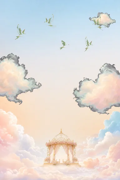 Pastel Cloud Mandap — Living Invitation — Wedding card design