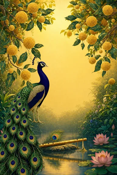 Vrindavan Kunj Peacock — Hindi invitation card design