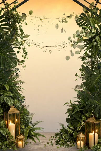 Glasshouse Evening — Living Invitation — Anniversary card design