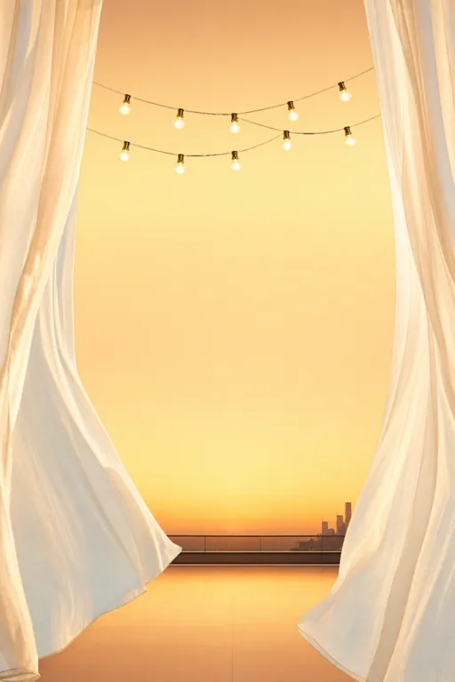 Golden Hour Terrace — Living Invitation — Modern Anniversary invitation card design from Ayozan
