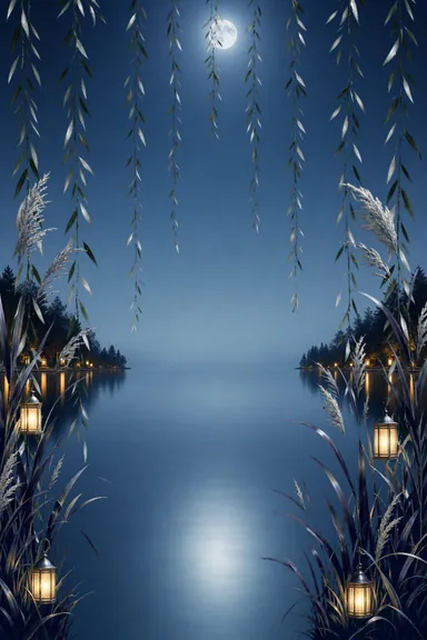 Moonlit Lake — Anniversary invitation card design