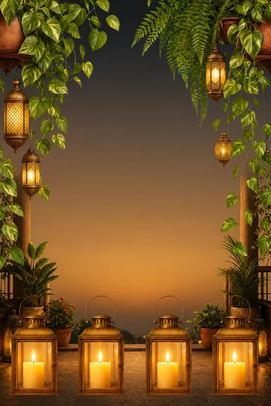 Veranda Lanterns — Housewarming invitation card design