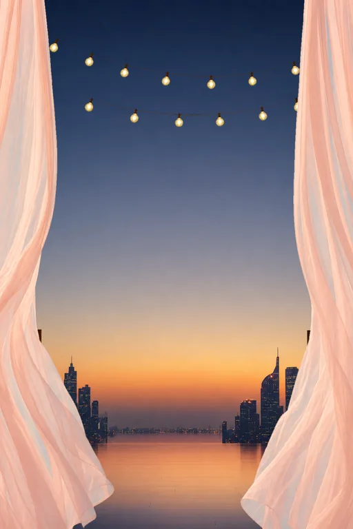 Rooftop at Dusk — Living Invitation — Modern Engagement invitation card design from Ayozan