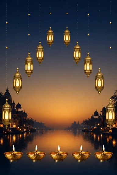 Lantern Night — Diwali greeting card design