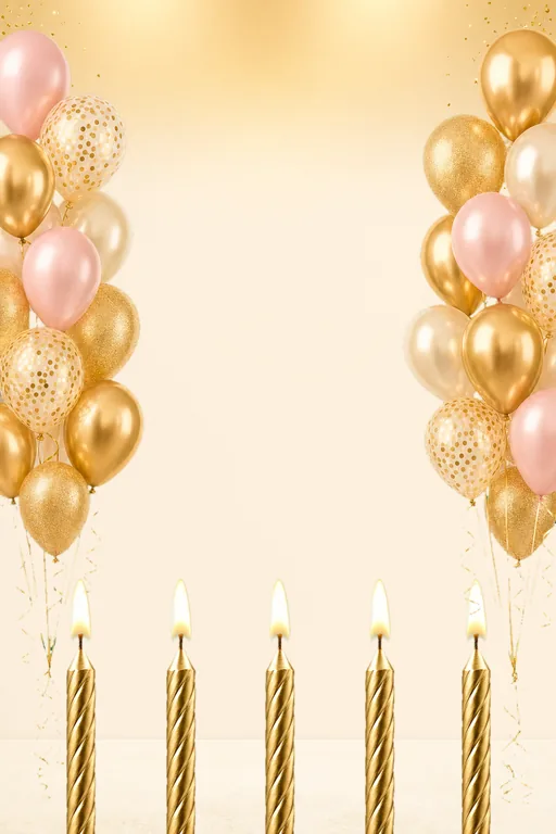 Golden Balloons — Living Greeting — Modern Birthday invitation card design from Ayozan