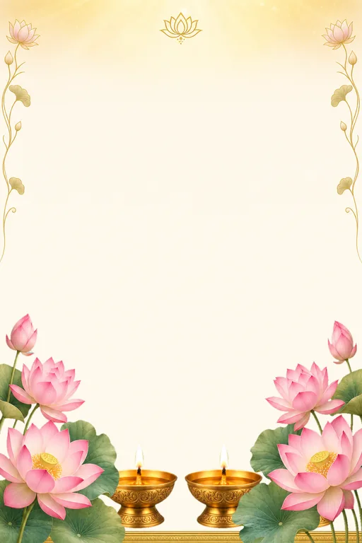 Lotus Sanctum — Living Greeting — Hindu Traditional Darshan invitation card design from Ayozan