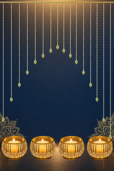 Champagne Rangoli — Diwali greeting card design