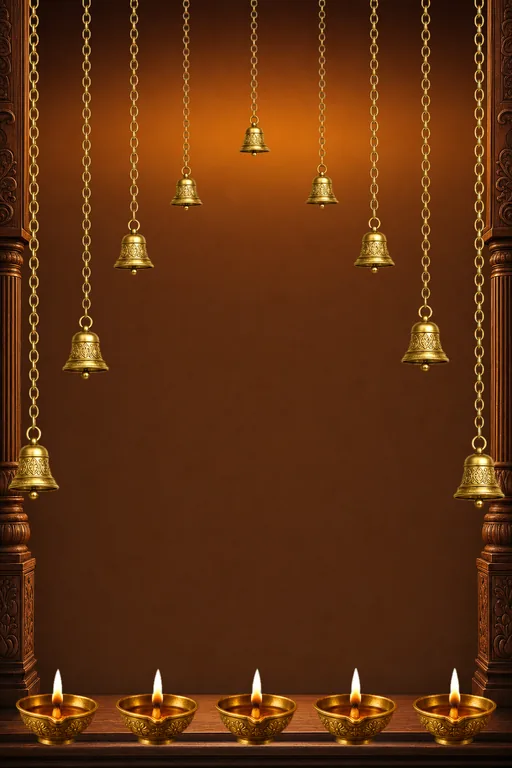 Golden Aarti — Living Greeting — Hindu Traditional Ganesh Chaturthi invitation card design from Ayozan