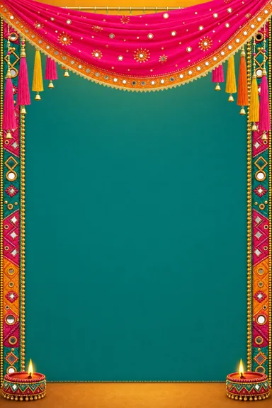 Chaniya Swirl — Living Greeting — Navratri card design