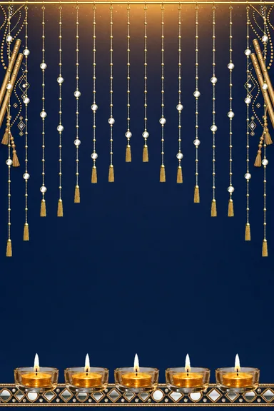 Dandiya Indigo — Living Greeting — Navratri card design