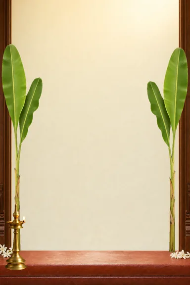 Kerala Kasavu Threshold — Living Invitation — Housewarming card design