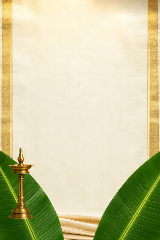 Kasavu Sadhya — Living Invitation — Malayalam Hindu Traditional Onam invitation card design from Ayozan