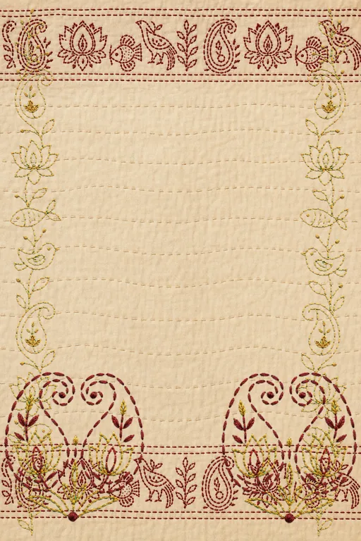 Kantha Wine — Living Invitation — Bengali Traditional Anniversary invitation card design from Ayozan