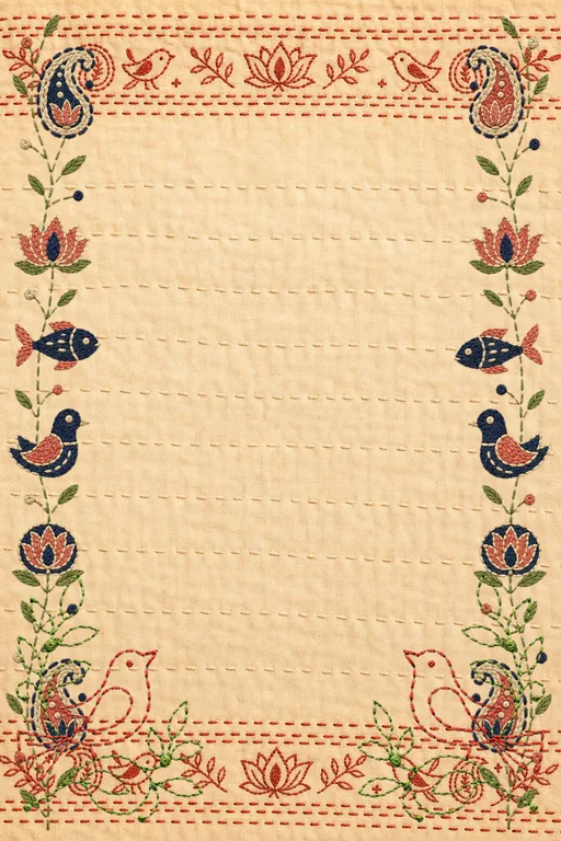 Kantha Shaad — Living Invitation — Bengali Hindu Traditional Baby Shower invitation card design from Ayozan