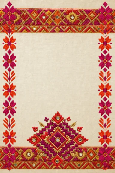 Phulkari Sangeet — Indian Heritage invitation card design