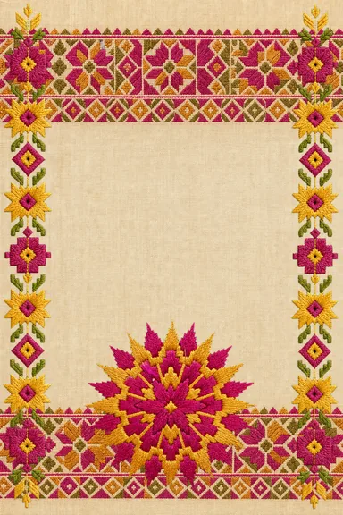 Phulkari Magenta — Wedding invitation card design