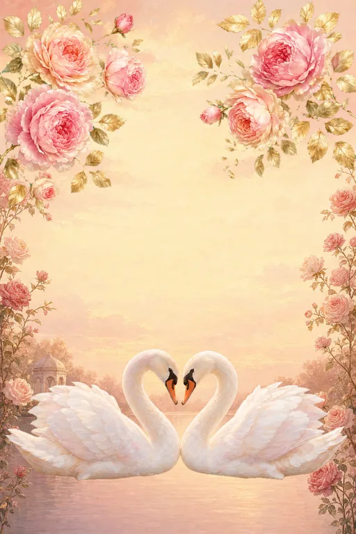Swan Lake Anniversary — Living Greeting — Modern Anniversary invitation card design from Ayozan