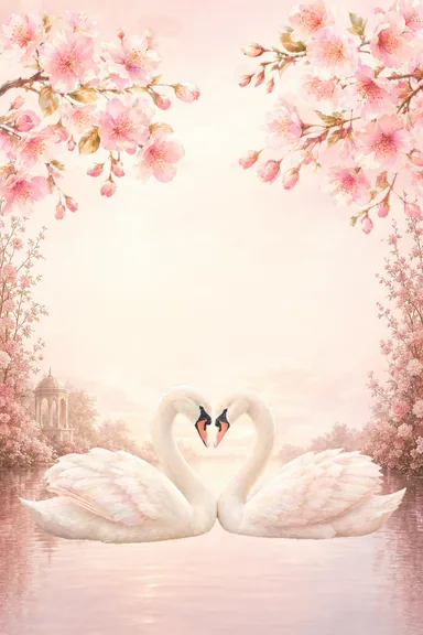 Blush Swan Lake — Living Invitation — Wedding card design