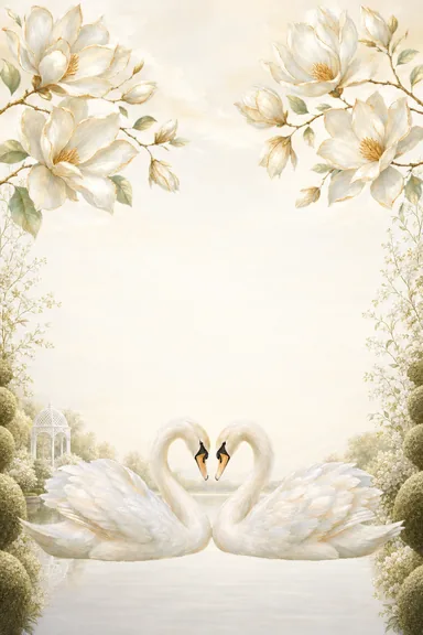 Pearl Gazebo Swan Lake — Reception invitation card design