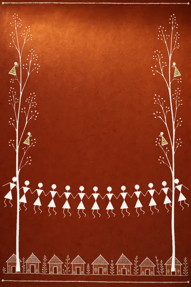 Warli Ochre — Marathi Wedding invitation card design