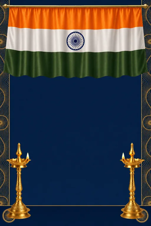 Ashoka Navy — Living Greeting — Modern Independence Day invitation card design from Ayozan