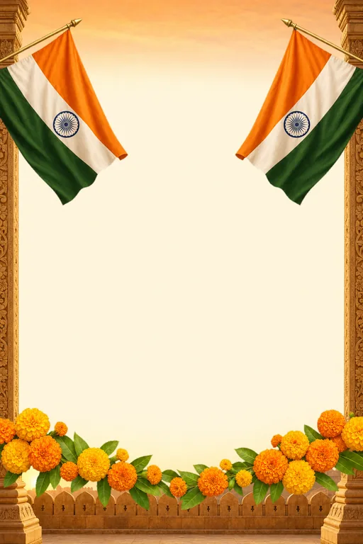 Tiranga Prabhat — Living Greeting — Traditional Independence Day invitation card design from Ayozan